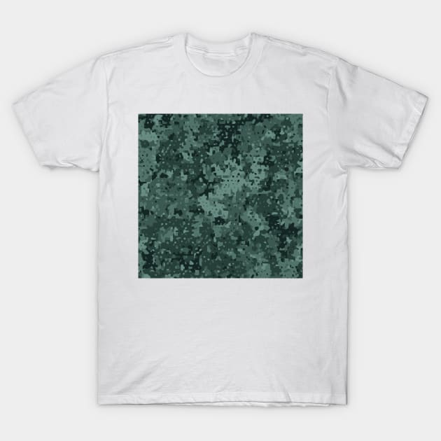 Green Micro Camo (Camouflage) Pattern T-Shirt by John Uttley